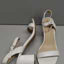 Ankis Nude Black Heels, 2.5'' Block Chunky White Clear Silver Heel Dressy Open Toe Heels For Women Ankle Strap Low Short Thick Strappy Dress Comfortable Sandal Casual Party Wedding Event Summer Shoes, 7.5