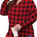 OLRIK Plus Size Hooded For Women V Neck Pullover Oversized Sweatshirts Long Sleeve Tops Loose Fit