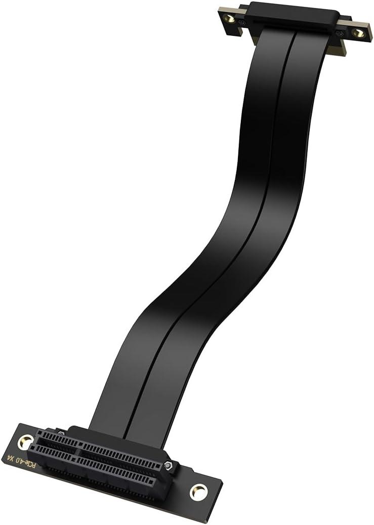 PCIe x4 4.0 Riser Cable,PCI-Express 4X Male to Female Extension Cable PCI-e Extender Adapter 20CM_Dual 90 Degrees