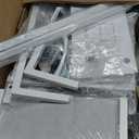 Somdot Nightstand Set of 2, Small Dresser for Bedroom with 2 Drawers, Bedside Table Night Stand End Table with Fabric Bins for Bedroom Kids Closet Dorm Guest Room, White Leather