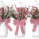 3 Christmas Mason Jars Decorations, Red Berry Candy Mason Jar Christmas Centerpieces for Tables, Holiday Mason Jar Decor for Dining Coffee Table Xmas Winter Holiday New Year Home Ornament