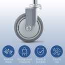ERKOON Heavy Duty Gate Wheel Spring-Loaded Gate Casters, 3 inch Sliding Gate Wheels for Wooden Gate, Metal Tube Gate, Fence, 200lbs Load Capacity (3inch 1PCS)