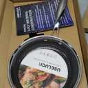 8 Inch Nonstick Frying Pan with Lid, Titanium Ceramic Tri-Ply Stainless Steel Non Stick Skillet W/Lid Small Hybrid Cooking Pan Healthy Induction Egg Frying Pan W/Stay Cool Handle, PFAS/PFOA/PTFE Free