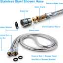 High Pressure Handheld Shower Head Briout 5-Settings Powerful Water Spray Shower Head against Low Pressure Water Flow with Stainless Hose and Adjustable Mount