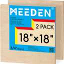 MEEDEN Unfinished Wood Canvas Board: 3/4” Deep 18x18” Wooden Canvas Panel Pack of 2 - Blank Cradled Wood Art Board for Painting