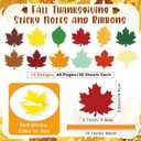Pasimy 24 Set Thanksgiving Sticky Notes and Pens Set Classroom Gifts Fall Party Favors Fall Pens Pumpkin Maple Leaf Acorn Shaped Notepads Ballpoint for School office Supplies(Pure Color, Maple Leaf)