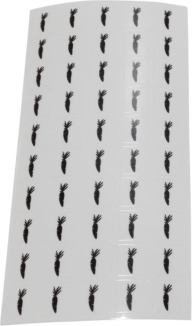 Carrot Food Choice Stickers for Place Cards- Meal Stickers (Clear with Black Icon, Vegetarian) by Savor The Memories