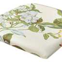 Stretch Dining Room Chair Covers, Flowers Chair Seat Covers with Ties Elastic Non-Slip Chair Seat Slipcovers for Dining Room Kitchen Office (Green Leaves,1 Pieces)