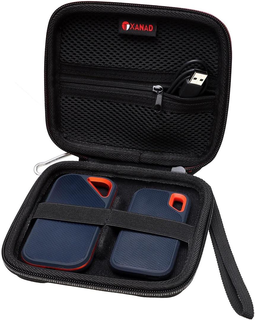 XANAD Hard Drive Case for Sandisk or Samsung SSD, fits Sandisk Pro or Samsung T7 Shield/T7 Touch 250GB-4TB External Solid State Drives - Black