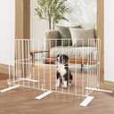 YORWHIN Short Puppy Gate - 17 Inch Height Dog Gate, Metal Free Standing Pet Gates, Expands Up to 48 Inches for Indoor/Outdoor, Step Over Pet Fence for Small Dogs