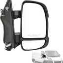 Door Mirror Right Passenger Side Replacement For Ram ProMaster 1500 2500 3500 2014-2022, Replace CH1321432 5VF00JXWAG, Black 8 + 2PINS
