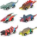 EASYFUN Dinosaur Toys for Kids 3-5 Pull Back Toy Cars 6 Pack Dino Toys for 3 4 5 and Up Boys Girls Dinosaur Games with T-Rex Dinosaur Toy Cars Gift for Toddler