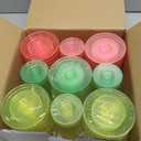 Neon Glow Party Supplies Glow in the Dark Disposable Plastic Martini Glasses - 54 Pack 5oz BPA-Free Cups with Removable Base, Reusable Plastic Martini Glasses for Party, Wedding, Halloween