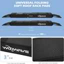 WOOWAVE Folding Kayak Soft Roof Rack Pads Universal Kayak Carrier Car Rack with 4 Tie Down Straps, 2 Tie Down Rope, 4 Carabiner, 2 Quick Loop Strap and Storage Bag for Canoe/Surfboard/Paddleboard/SUP