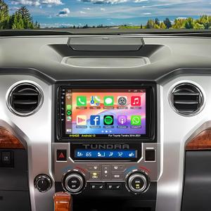 Upgrade 4G+64GB Car Radio for Toyota Tundra 20142019 with Wireless Carplay & Android Auto, Android 13 Tundra Stereo with Voice Control Bluetooth WiFi GPS SWC EQ FM RDS Mirror Link Backup Camera Mic