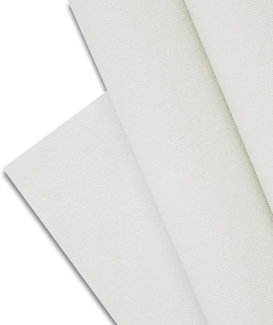 Majestic Giftware PVC Faux Leather Fabric 6 Yard (G33-54X216) | Ivory Circular Synthetic Vinyl Faux Leather Sheets by The Yard for DIY Crafts, Upholstery | Waterproof & Easy to Clean
