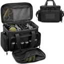 Gun Range Bags for 4 Handguns and Ammo, Tactical Pistol Case with 6X Magazine Slots, Soft Gun Carrying Bag for Men Shooting Gear Accessories with Padded Shoulder Strap Range Duffle Bags (Black)