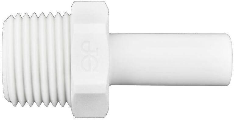 John Guest Speedfit PP051223W 3/8OD by 3/8NPTF Stem Adapter, 10-Pack