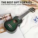 AODSK Concert 23 Inch Ukulele, Starter Kit with Bag, Strap & Picks, Green