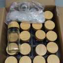 EDELHAUS Square Spice Jars with Bamboo Wooden Lid (Pack of 24) Spice Jars with Shaker Insert and 240 Labels - Bamboo Lid Glass Container for Spice Organisation [4.3 in  1.8 in]