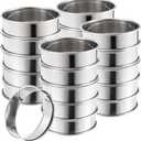 MUKCHAP 20 Pieces 3.15 Inch English Muffin Ring, Stainless Steel Double Rolled Tart Ring, Crumpet Mold for Home Baking, Cooking