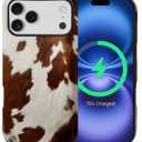 Magnetic Case for iPhone 17 Pro Max,Compatible with MagSafe Cowgirl Brown White Piebald Design Hybrid Dual Protection Silicone Hard PC Shockproof Full Body Cover Protective Case for Men Women