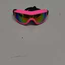 Dog Goggles Small Breed Dog Sunglasses with Adjustable for UV Protection Eyewear Doggy Doggie Puppy Glasses Anti-Fog Wind Dust Snowproof (Pink Frame Red Lens)