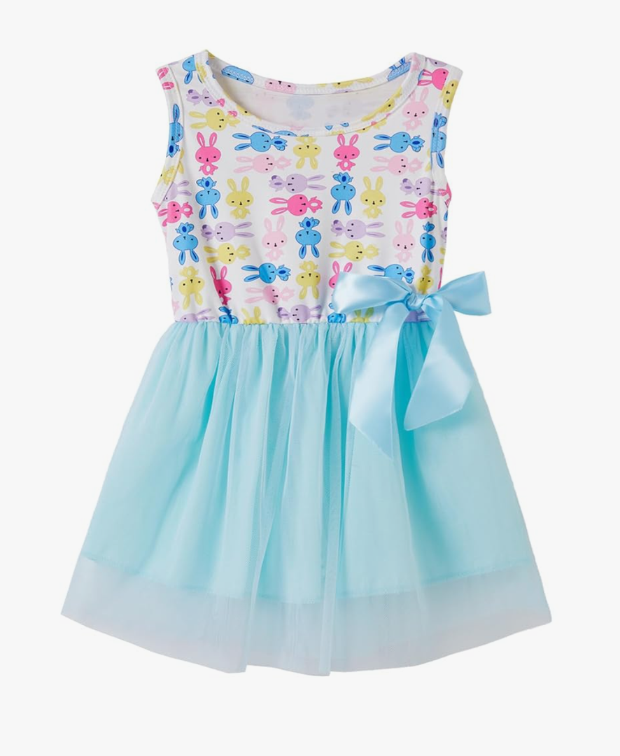 Girls Sleeveless Dress Toddler Bunny Tutu Sundress Casual Party Dresses