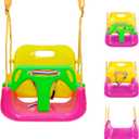 IFOYO 3-in-1 Convertible Kids Swing Seat with Detachable High-Back Support, Secure Indoor/Outdoor Playground Swing for Kids (Pink)