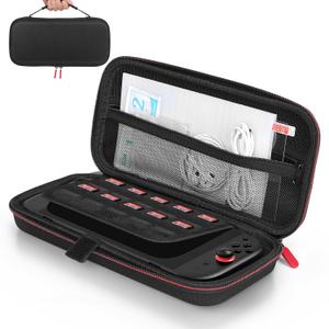 Tawd Switch 2 Carrying Case Compatible with Switch 2, Travel Game Bag with 10 Game Cartridges Portable Switch 2 Travel Carry Case Portable Hard Shell Pouch Carrying for Console & Accessories