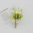 4 x MAFELOE Boutonniere Corsage Set, Artificial Flowers Accessories for Wedding Prom Party Homecoming Celebration Suit Decorations-2 Pieces Green+Creamy White