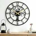 Large Tree of Life Wall Clock, Metal Large Modern Wall Clocks for Living Room, 22 in Oversized Battery Operated Silent Clock for Office,Living Room,Kitchen Decor