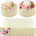 12 Sets DIY Straw Hat with Handbag Tea Party Hat and Purse for Beach Summer Farmer Cap Birthday Party Travel Gift