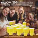 Zopeal 200 Count 18 Ounce Plastic Disposable Cups Beverage Drinking Heavy Duty Large Party Cold Drink Plastic Cups for Birthday Graduation Halloween Drinks Soda Punch Barbecues Picnics (Yellow)
