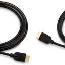 Amazon Basics HDMI 2.0 Cable, 2-Pack, 6ft, 4K@60Hz, High-Speed 18Gbps, 2160p, 48 bit, Compatible with TV/PS5/Xbox/Roku/Blu-ray, Ethernet, Black