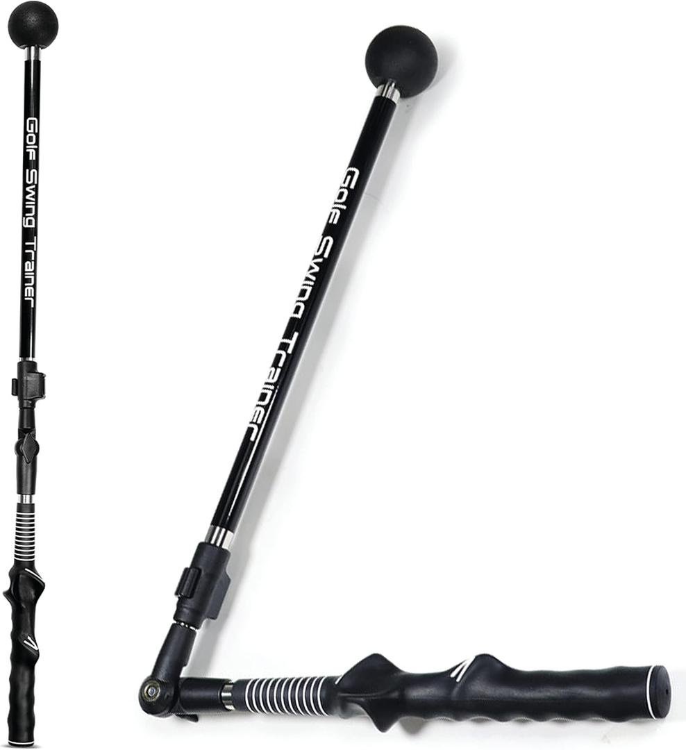 Golf Swing Trainer, Portable Golf Training Aid to Improve Hinge, Forearm Rotation, Shoulder Turn  Beginners Improve Golf Swing Exerciser Training Aid Adjustable Lightweight, (Black)