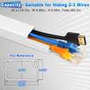 2 x Cable Covers for Cords on Wall-392.5in Wire Hider for TV on Wall, White Cable Concealer, 25 x L15.7in W0.95H 0.55in