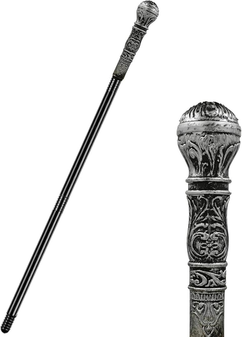 Antique Gold Cane Decorative Sliver Cane Prop Costume Scepter Colsplay Costume Cane (4-S-Stick)