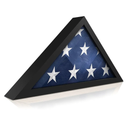 HBCY Creations Flag Display Case for 5' x 9.5' American Veteran Burial Flag Solid Wood Black Frame with Glass Front with Wall Mount or Standing Display, Flag Box Display Case for Burial Flag