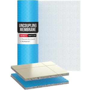 Houseables Uncoupling Membrane, Tile Underlayment, Tile Membrane, Flooring Underlayment, for Floor, Decoupling, Anti Fracture, Waterproof, Anti Crack, Vapor, 1/8" Thick, 3.3 ft x 98.5 ft / 323 Sq Ft