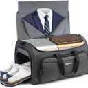 Hanke Carry on Garment Bags for Travel,Convertible Duffle Bag Luggage Bag Weekend Bag with Shoe Compartment,2 in 1 Hanging Suitcase Suit Bag for Men Women,Dark Grey