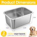 2 Gallons Extra Large Dog Water Bowl Durable Stainless Steel Dog Bowls High Capacity Silver Pet Water and Food Set for Big Canines Indoor Outdoor (Pack of 2)