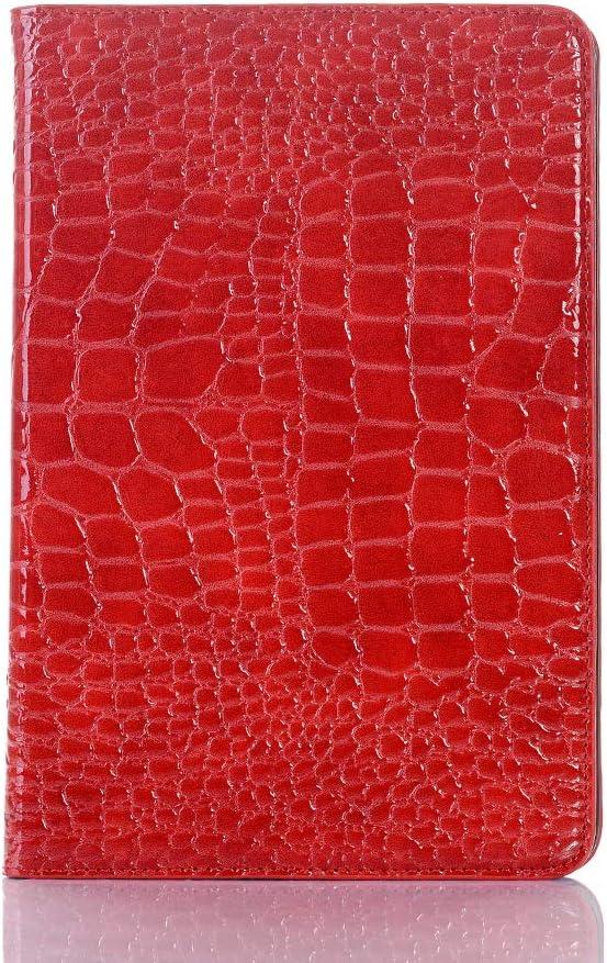 For iPad Mini 5th 4th Case, Crocodile Reflector Leather Stand Folio Case Smart Cover, Auto Sleep/Wake, Card Holder, Classic Fashion Protector for iPadMini 4/5 7.9 Inch - Red
