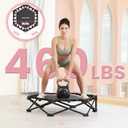 HXD-ERGO 42'' Foldable Mini Trampoline, Rebounder Trampoline with Adjustable Foam Handle, Fitness Trampoline for Indoor, Outdoor, Home Gym,Max Load 460lbs