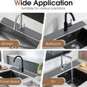 Diatomite Faucet Mat Splash Guard - Quick Dry Stone Mat Sink Tray 23.6"x4"  Super Absorbent Non-Slip Faucet Drip Mat Around Faucet  Drying Stone Protector for Kitchen Sink Bathroom (Grey) (Gray)