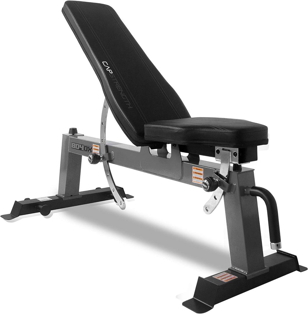 CAP Barbell Deluxe Utility Weight Bench Color Series (Gray, Square Backpad)