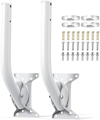 ULNA 19.68" Universal Antenna Mount - 2 Packs Wireless Bridge Bracket Reversible J Mast, Heavy Duty Roof Mount for Outdoor Antenna WiFi Extender/Weather Station/Access Point/Starlink Dishes