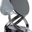 2025 Upgraded Vacuum Magnetic Car Phone Holder for Magsafe with N56 Grade Magnets, 360 Rotatable and 180 Flippable Car Phone Mount, Cell Phone Holders for Car & All Smartphones (Black)