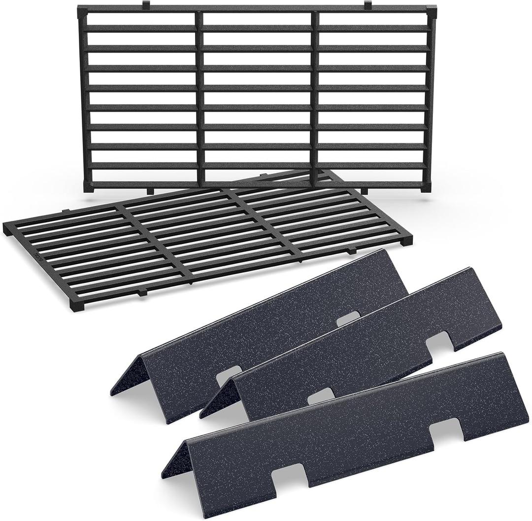 7635 Flavorizer Bars & 7637 Grill Grates for Weber GS4 Spirit II 200 Series, Replacement Parts for Weber Spirit & Spirit II E-210 E-220 S-210 with Front Controls, 15.3" Flavorizer Bars & 17.5" Grates