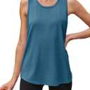 Womens Workout Tops Sleeveless Racerback Lightweight Active Tennis Yoga Shirts Athletic Running Tank Top for Women (Blue, XL)